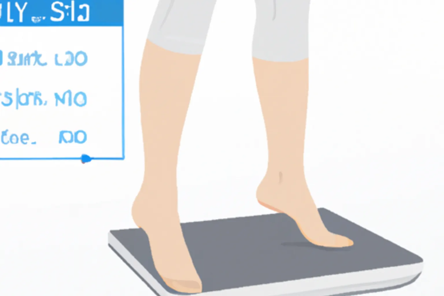 Illustration av en person framför symboler för våg och kroppsmått